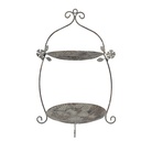 Alzatina 2 Livelli Verde Marrone 34x32x50 cm