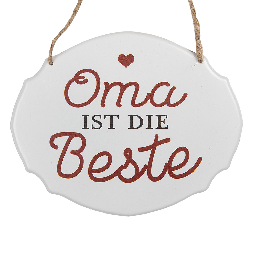 [6Y5686] Textschild Weiß Rot 18x1x15 cm