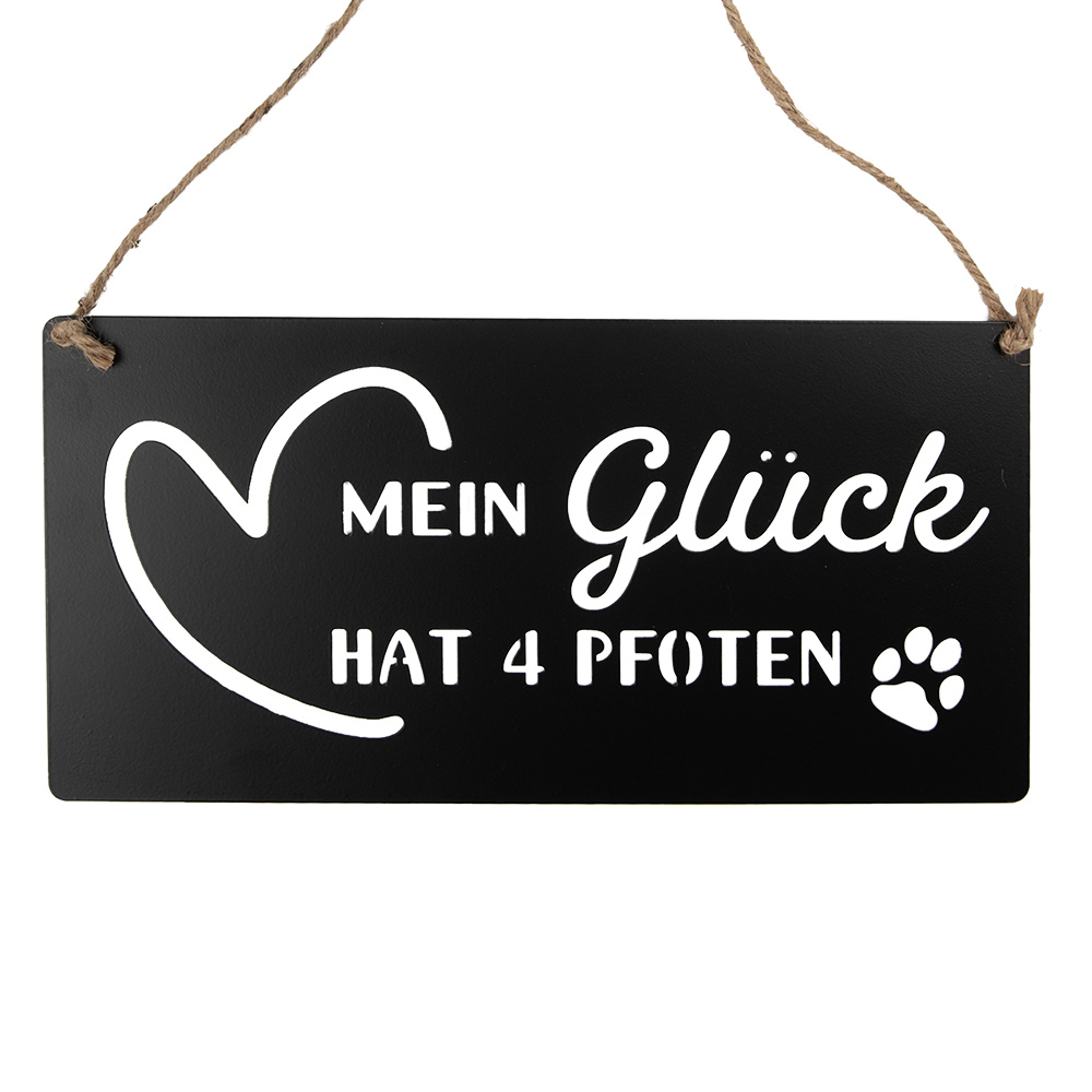 [6Y5698] Textschild Schwarz 30x1x15 cm