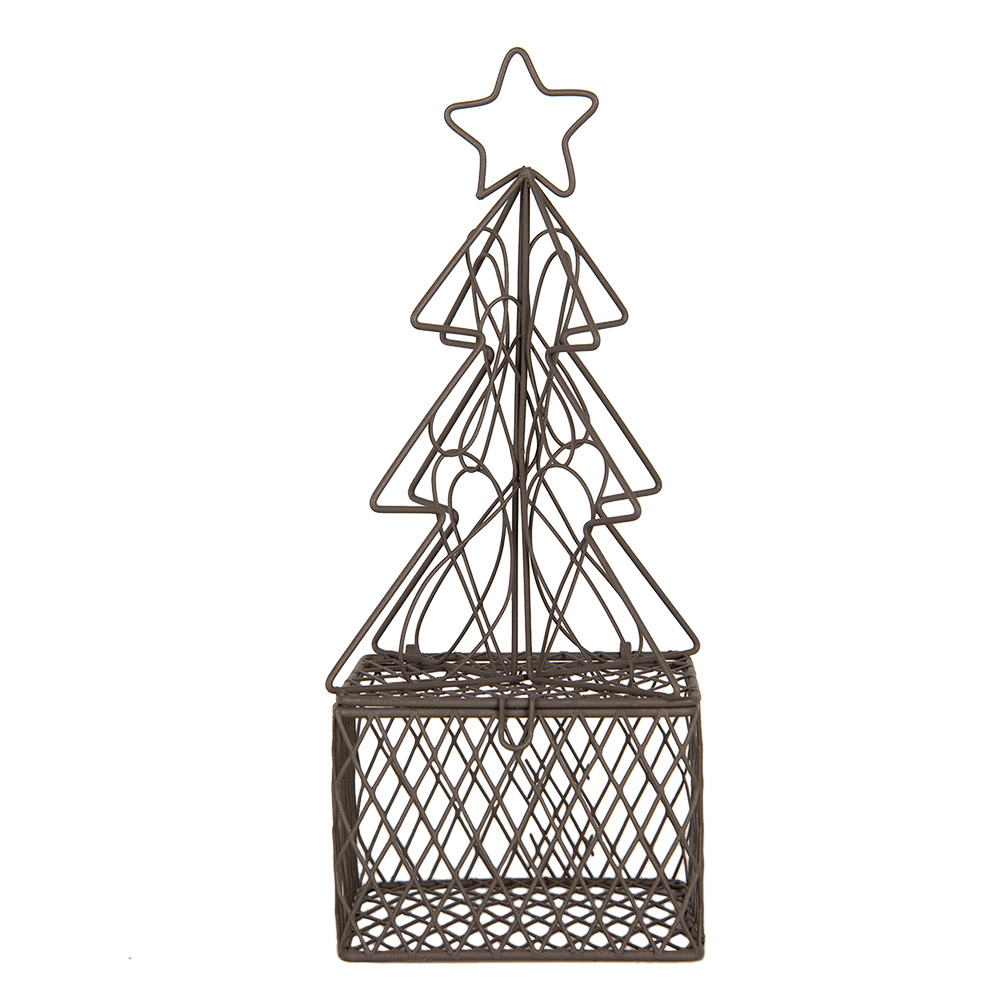[6Y5704] Decorazioni Natalizie Albero di natale Marrone 9x9x22 cm
