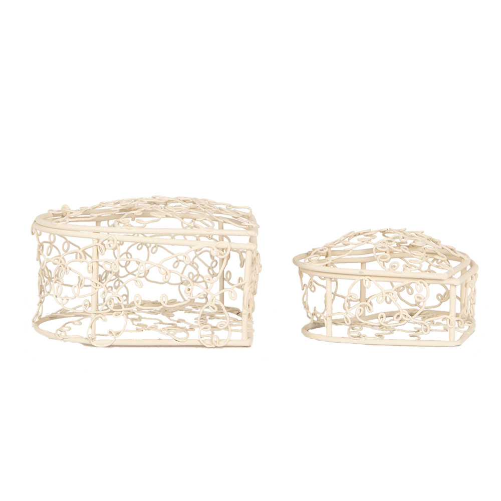 [6Y5713] Baskets White (set 2) 10x10x6 / 8x8x5 cm