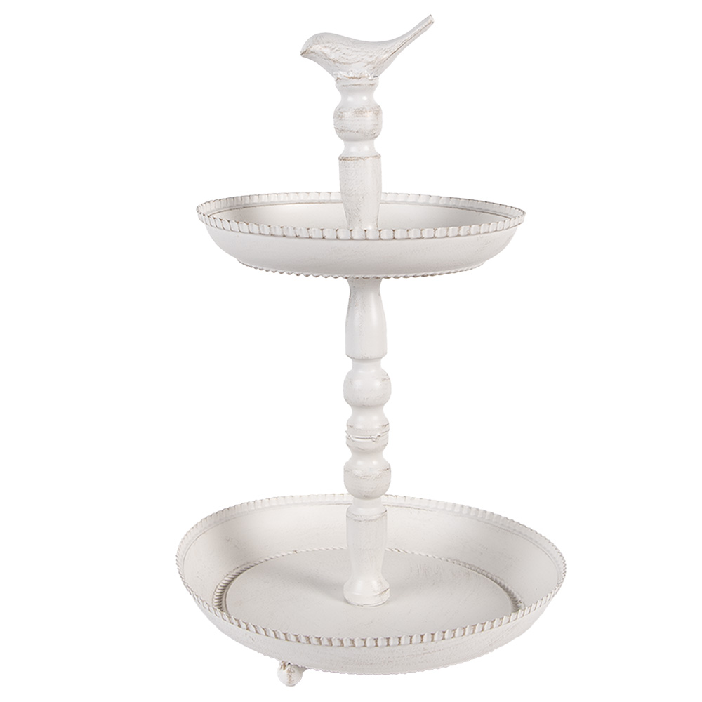 [6Y5738] Étagère 2 niveaux Blanc Ø 27x41 cm
