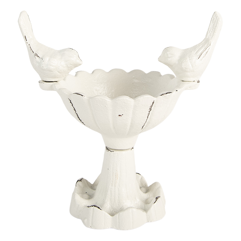 [6Y5741] Bird Bath White 14x10x15 cm