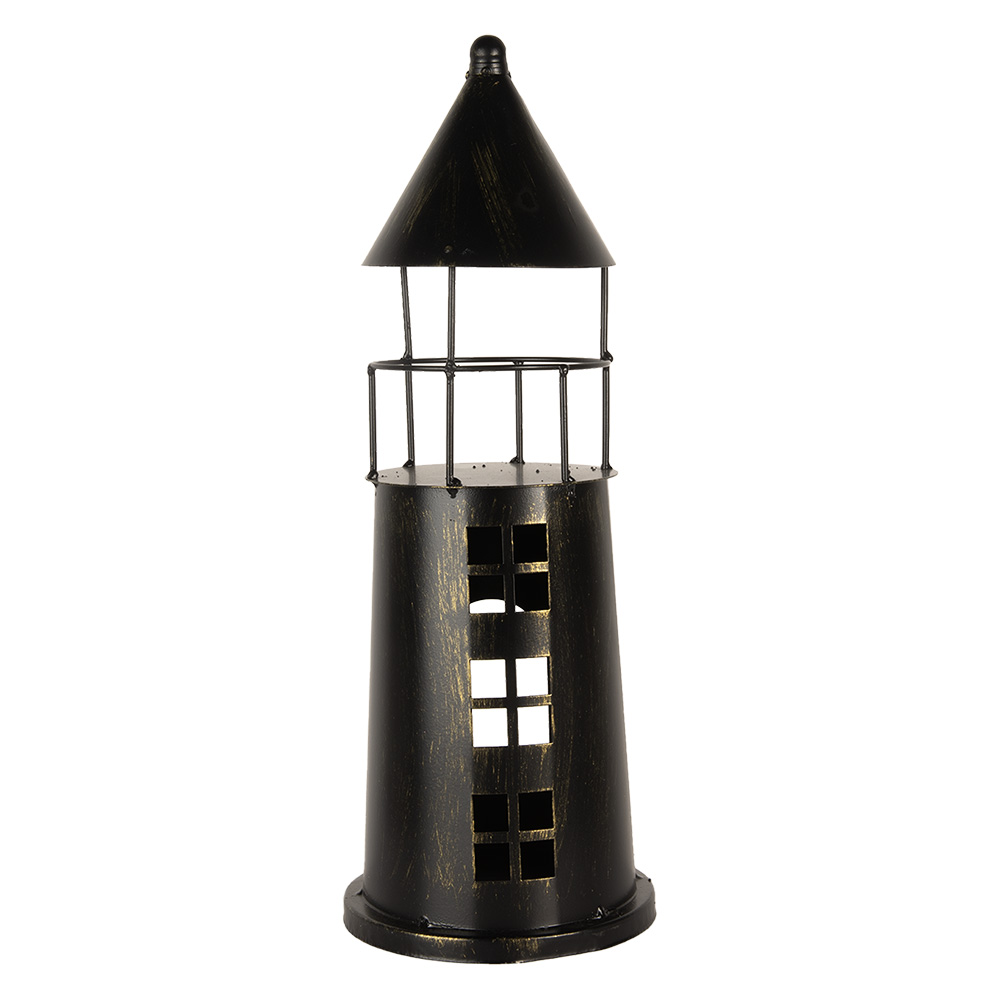 [6Y5790] Décoration Phare Noir Ø 16x45 cm