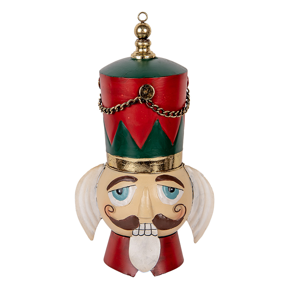 [6Y5844] Décoration pendentif Casse-noisette Rouge Beige 22x16x38/50 cm