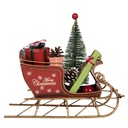 Weihnachtsdeko Schlitten Rot Goldfarbig 21x9x18 cm