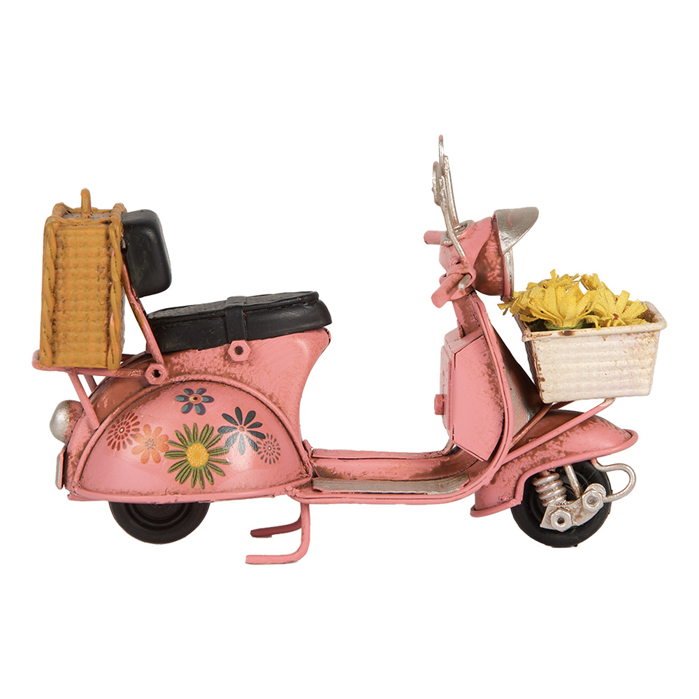 [6Y5879] Decorative Miniature Scooter Pink Beige 12x6x8 cm