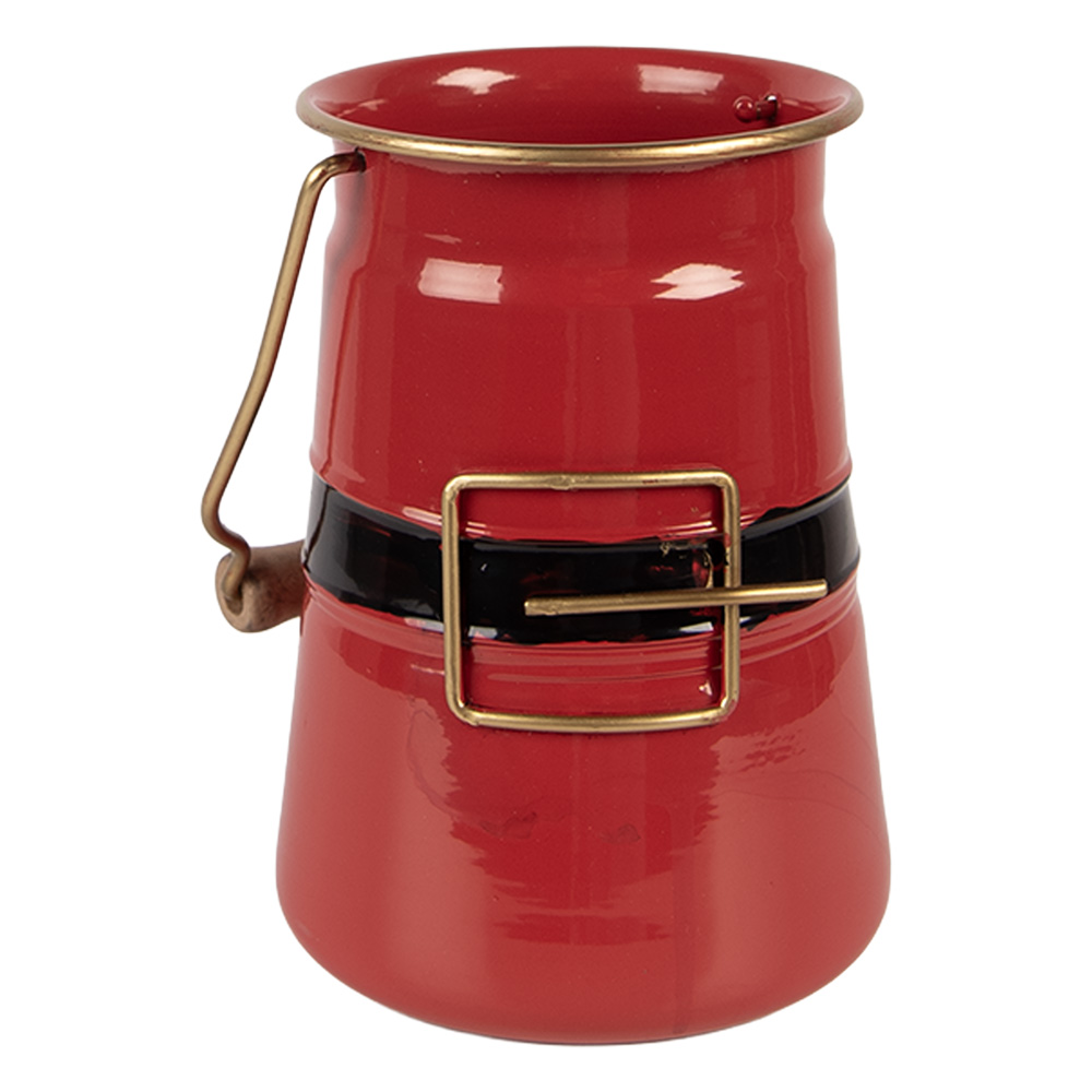 [6Y5903] Bidon de lait de décoration Rouge Noir 12x10x16 cm