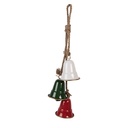 Decorative Hanger Bells Red Green White 9x9x49 cm