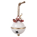 Decorazione Campana Bianco Rosso Ø 16x22 cm