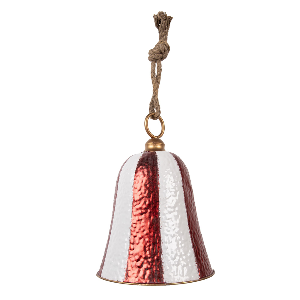 [6Y5925] Decorazione Campana Rosso Bianco Ø 28x39 cm