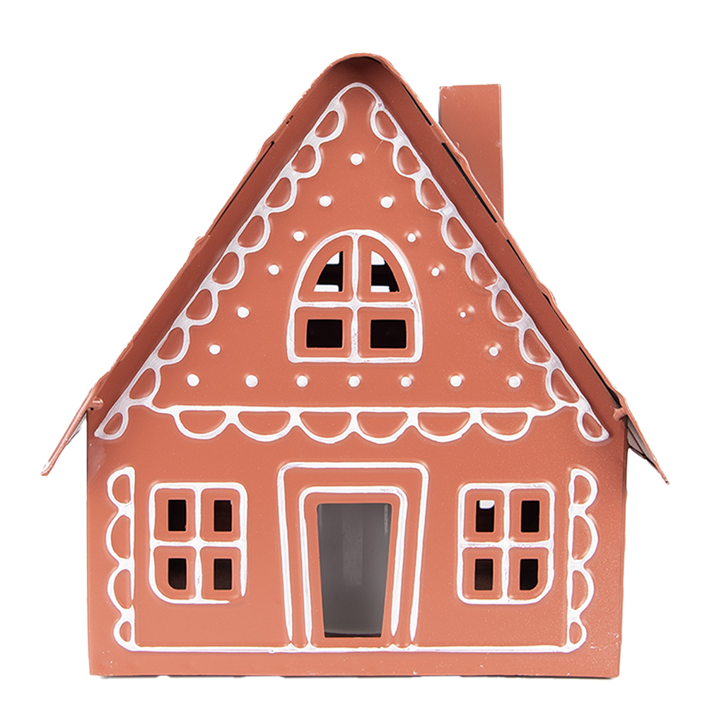 [6Y5978] Decorazione Casa con LED Marrone Bianco 23x18x23 cm / 3x AAA
