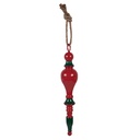 Decorative pendant Christmas Red Green Ø 8x41 cm