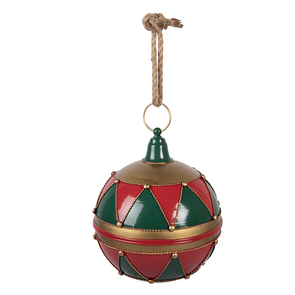 [6Y5985] Decorazione Palla di natale Rosso Verde Ø 31x36 cm