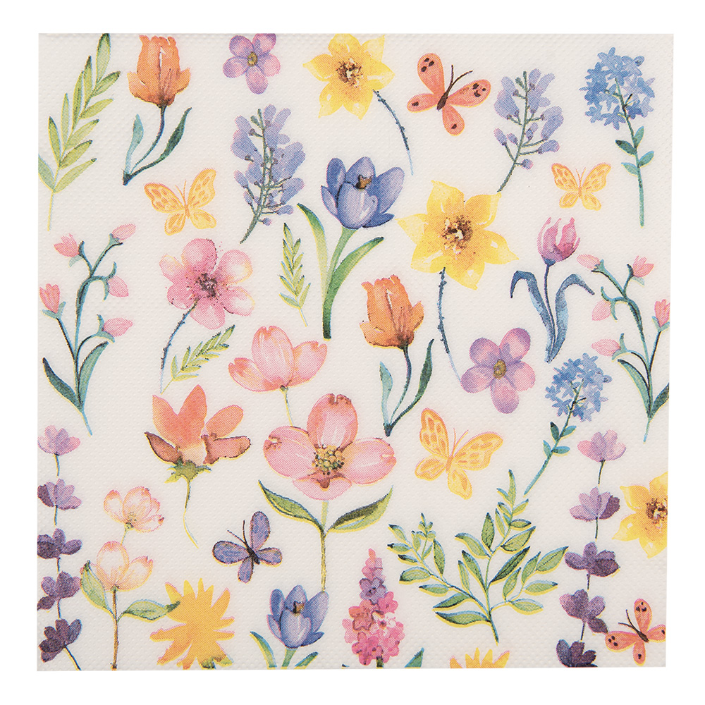 [73074] Serviettes en papier Blanc Rose 33x33 cm (20)