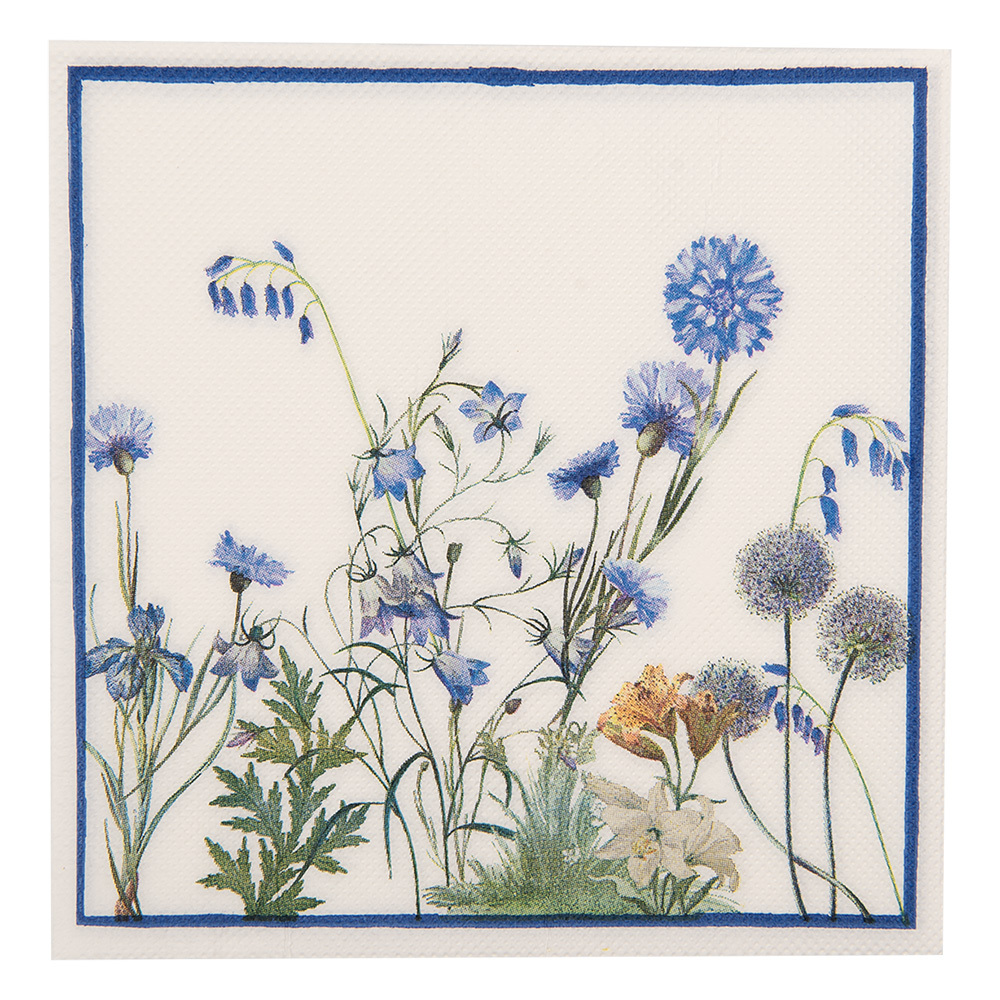 [73075] Papierservietten Weiß Blau 33x33 cm (20)
