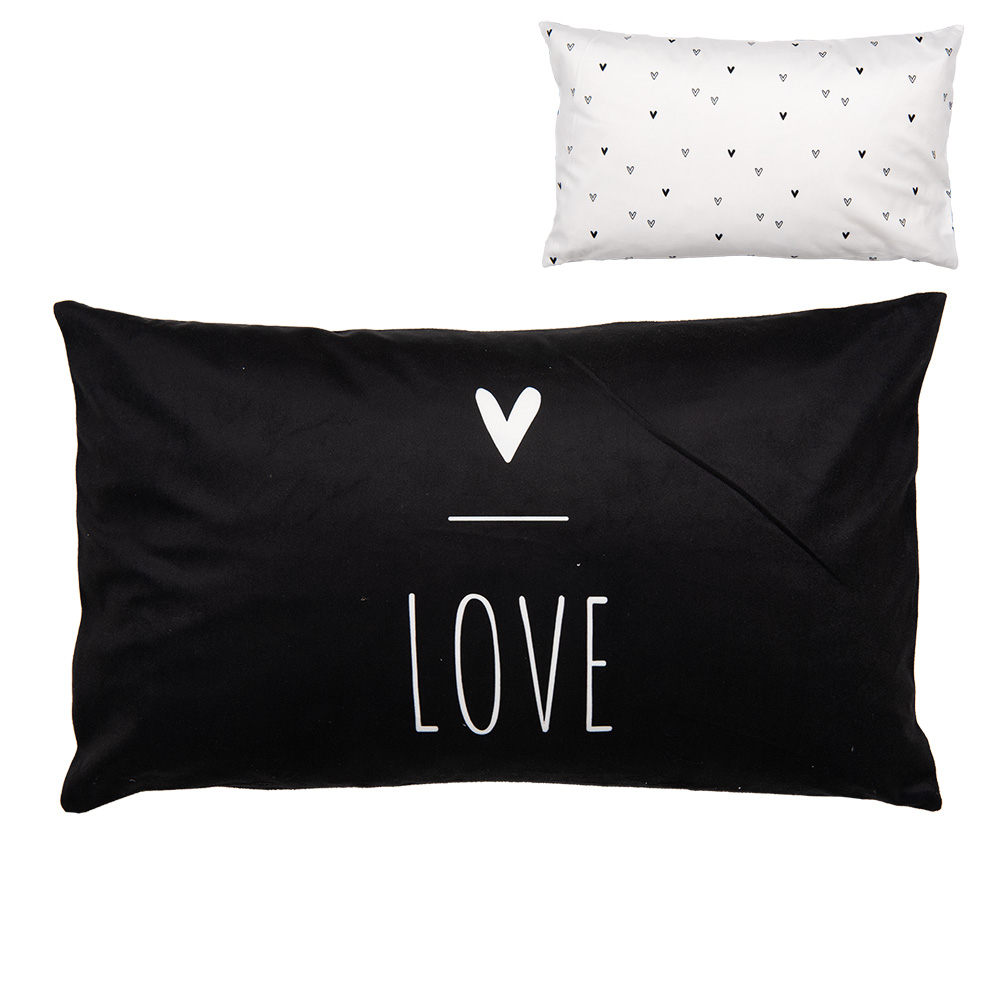 [BHS36-1] Housse de coussin Noir Blanc 30x50 cm