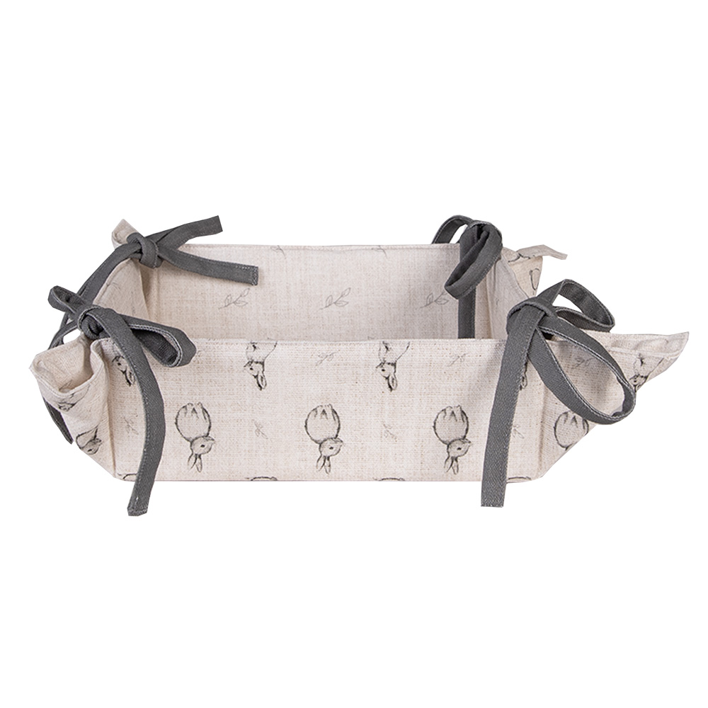 [BNS47] Cestino portapane Beige Grigio 35x35x8 cm
