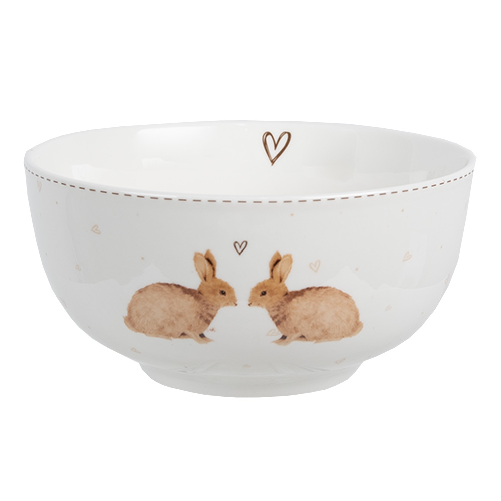 [BSLCBO] Soup Bowl White Brown Ø 14x7 cm / 500 ml