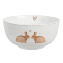 Soup Bowl White Brown Ø 14x7 cm / 500 ml