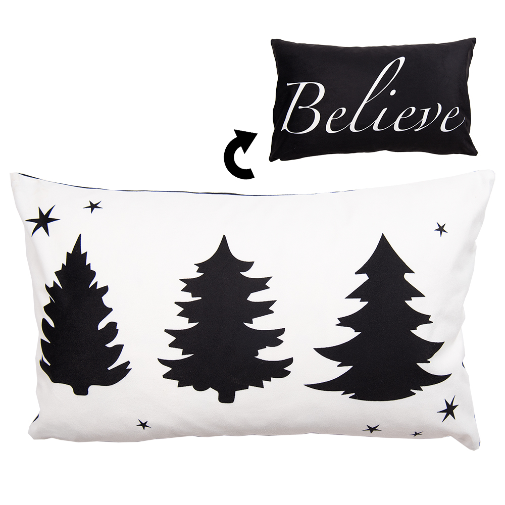 [BWX36-3] Housse de coussin Blanc Noir 30x50 cm