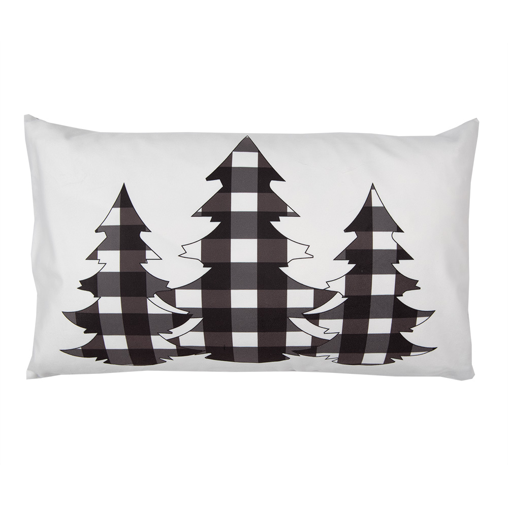 [BWX36-5] Cushion Cover White Black 30x50 cm