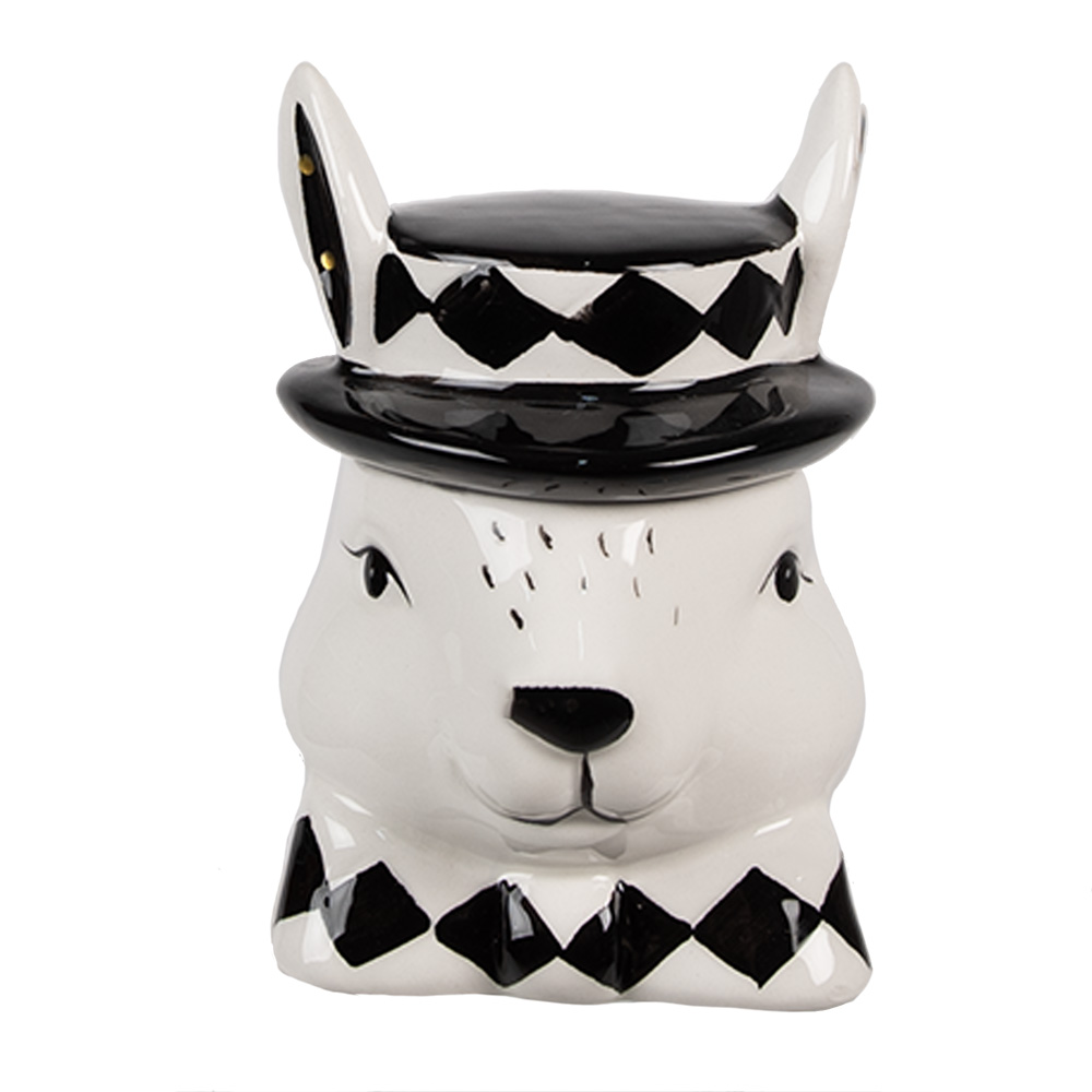[CBVOS] Storage jar White Black 9x8x11 cm