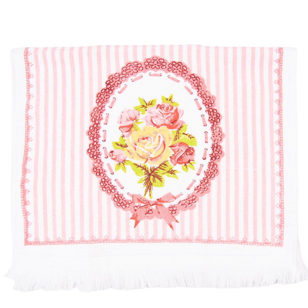 [CT020] Guest Towel White, Pink 40x66 cm