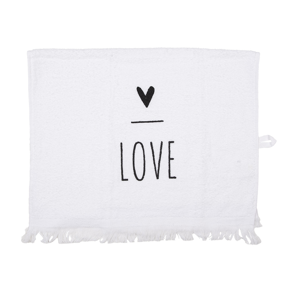 [CT032] Guest Towel White Black 40x66 cm