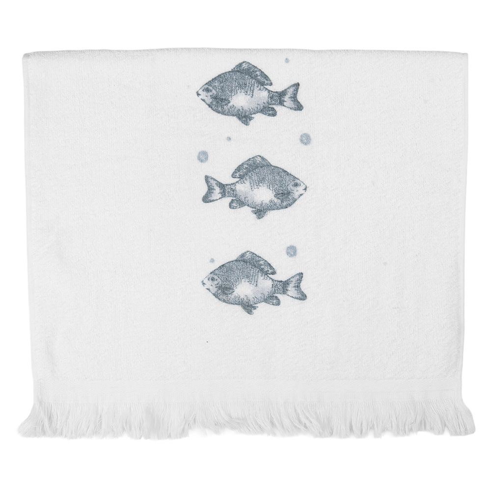 [CT034] Guest Towel White Blue 40x66 cm
