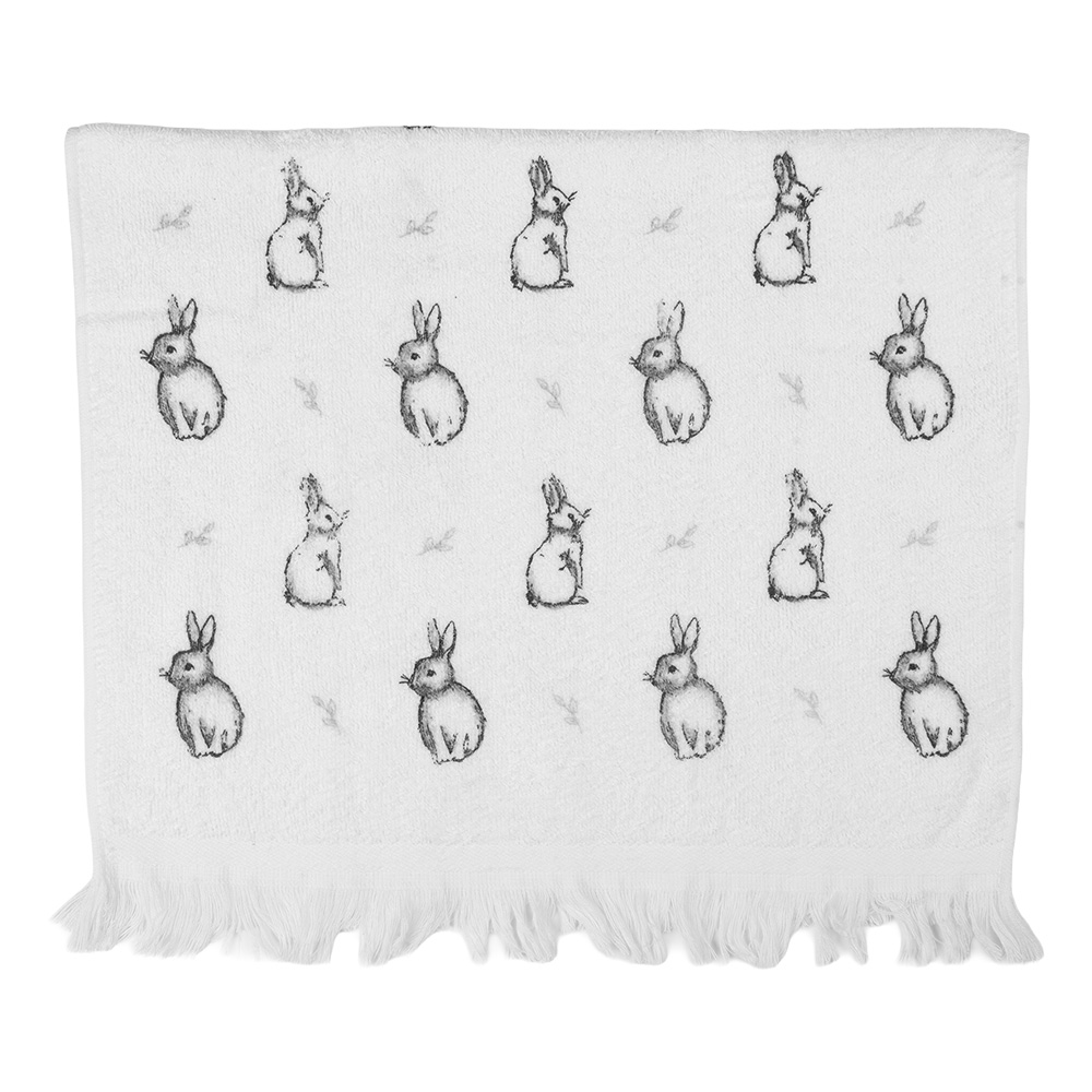 [CTBNS-1] Guest Towel White Grey 40x66 cm