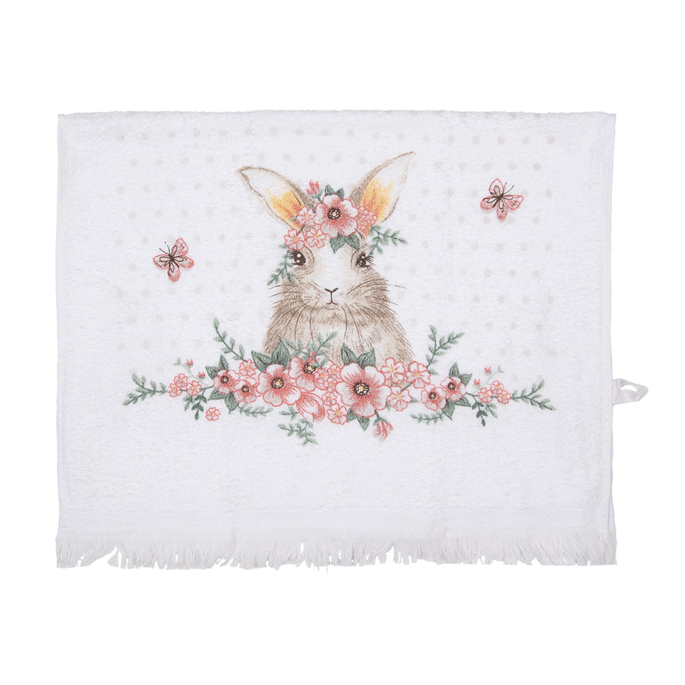 [CTFEB-2] Serviette d'invité Blanc Rose 40x66 cm