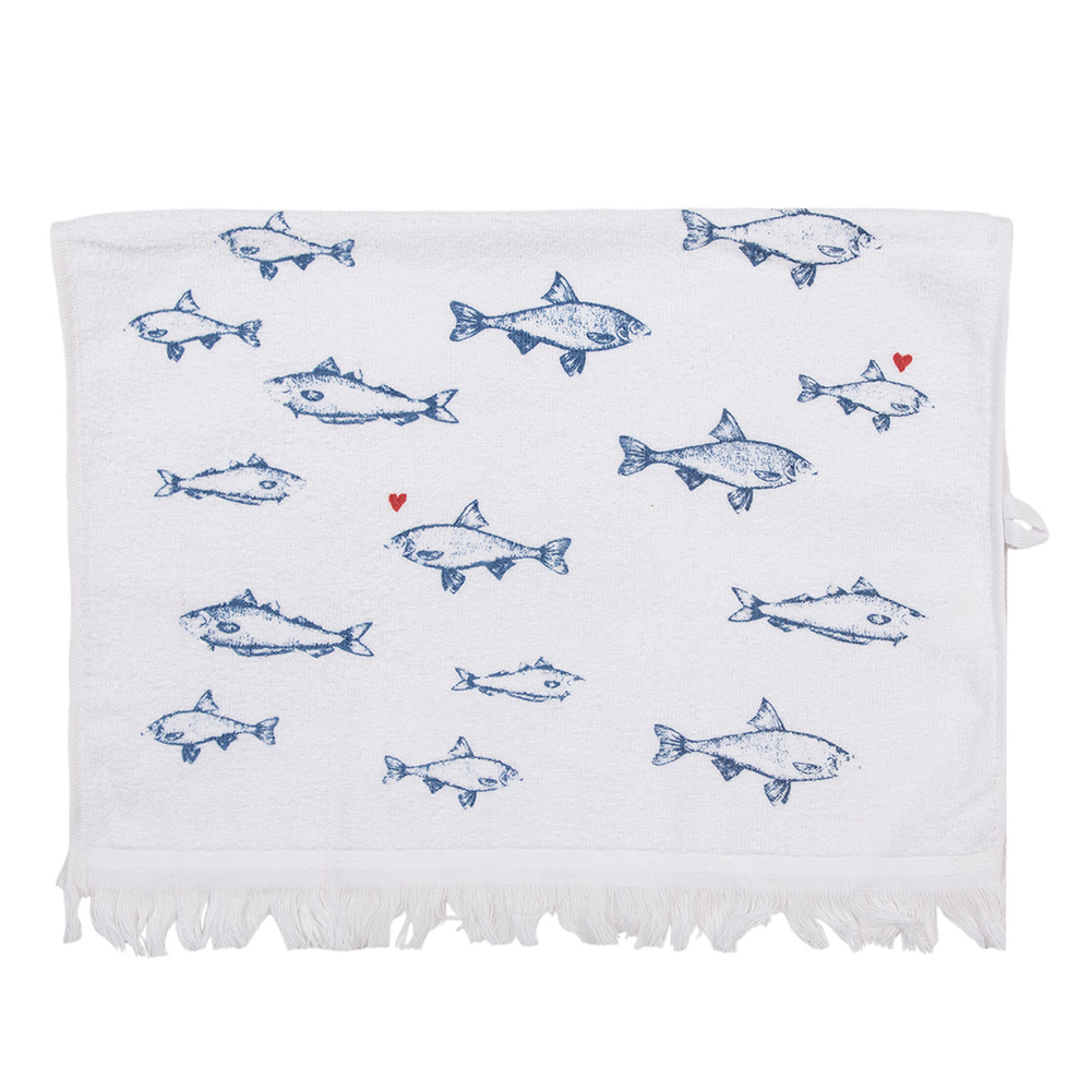 [CTSSF] Serviette d'invité Blanc Bleu 40x66 cm
