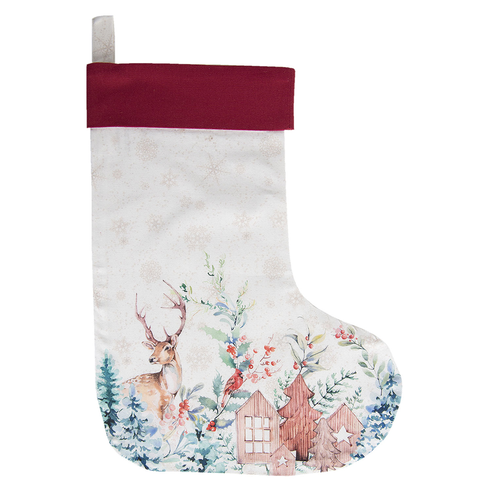 Decoratie kerstsok 30x1x40 cm