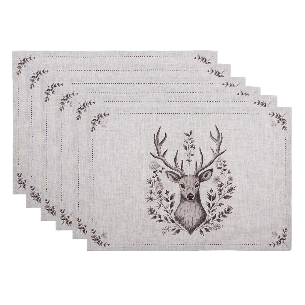 [GTW40] Sets de table set de 6 Beige Marron 48x33 cm