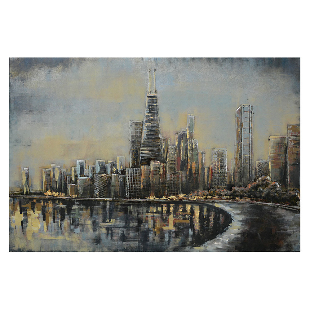 [JJWA00089] Wanddecoratie Skyline 120x4x80 cm
