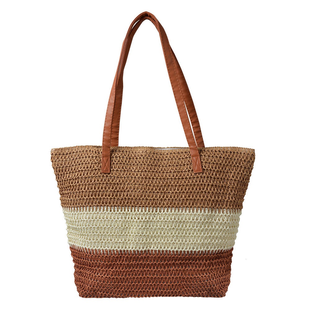 [JZBG0282] Handbag Women Beige Brown 50x13x40 cm