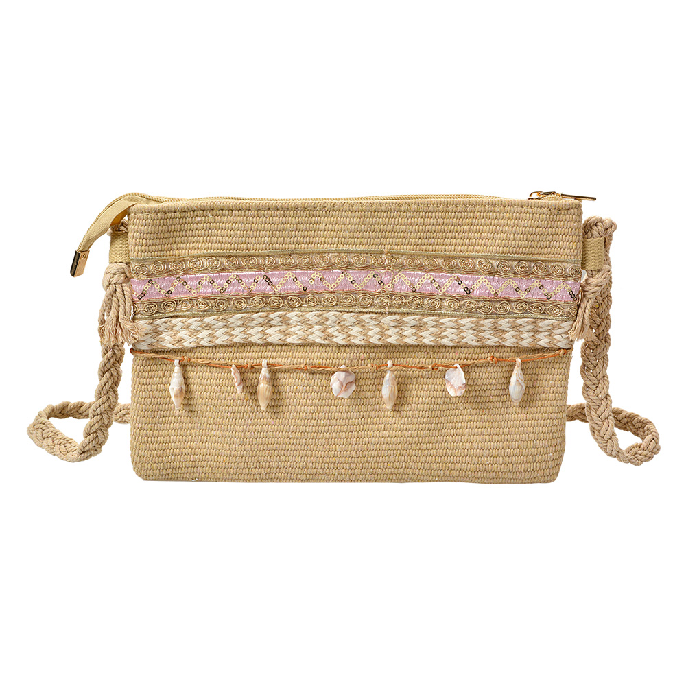 [JZBG0321] Dame Tasche Braun Rosa 30x3x18 cm