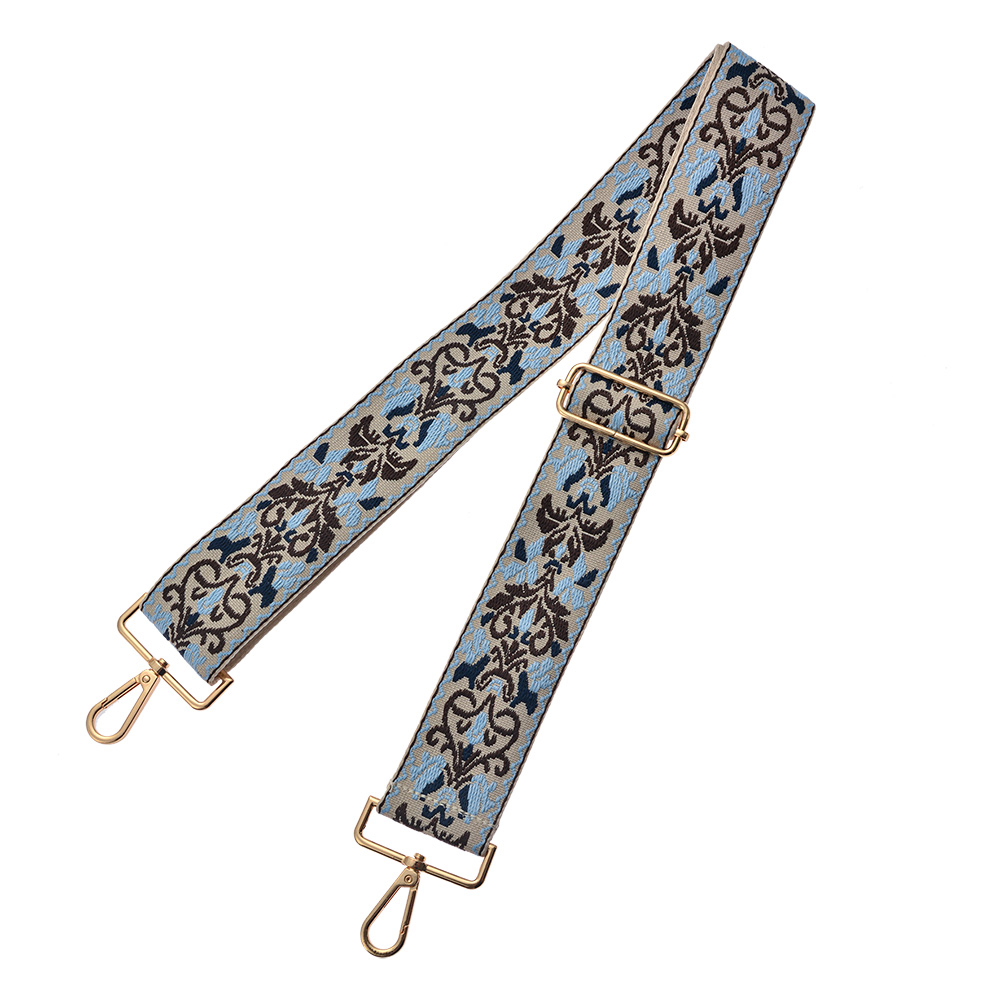 [JZBS0004] Taschengurt Beige Blau 5x140 cm
