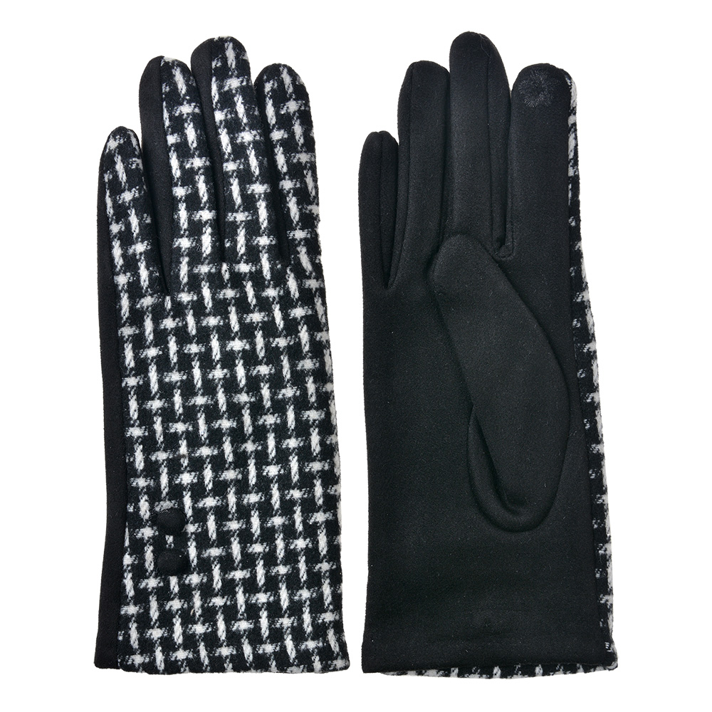 [JZGL0101Z] Winter Gloves Black White 9x23 cm