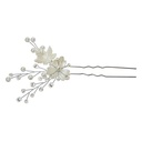 Epingle à Cheveux Argent Blanc 6x1x11 cm