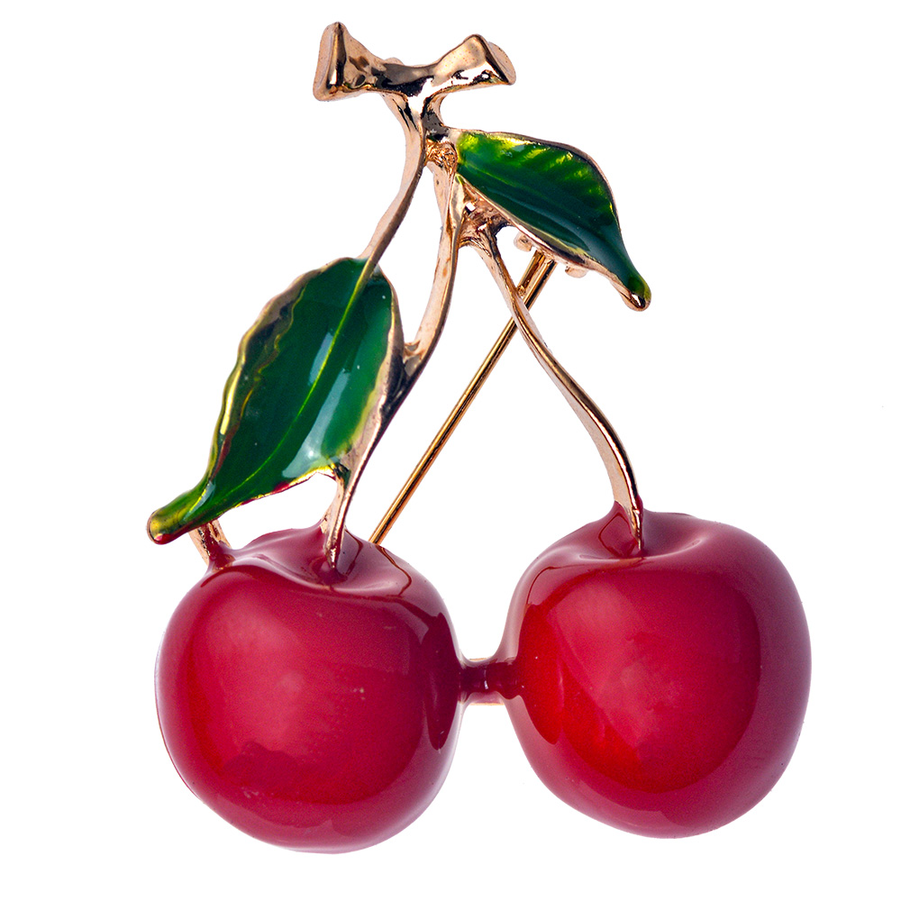 Broche kers rood