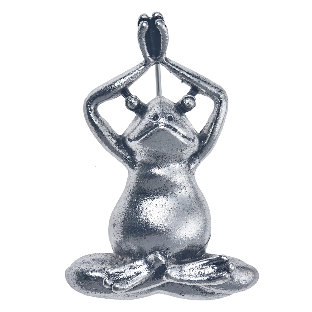 Broche kikker zilverkleurig
