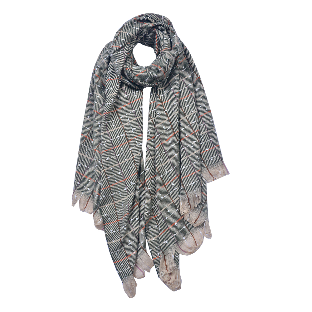 [JZSC0608GR] Sjaal 70x190 cm groen