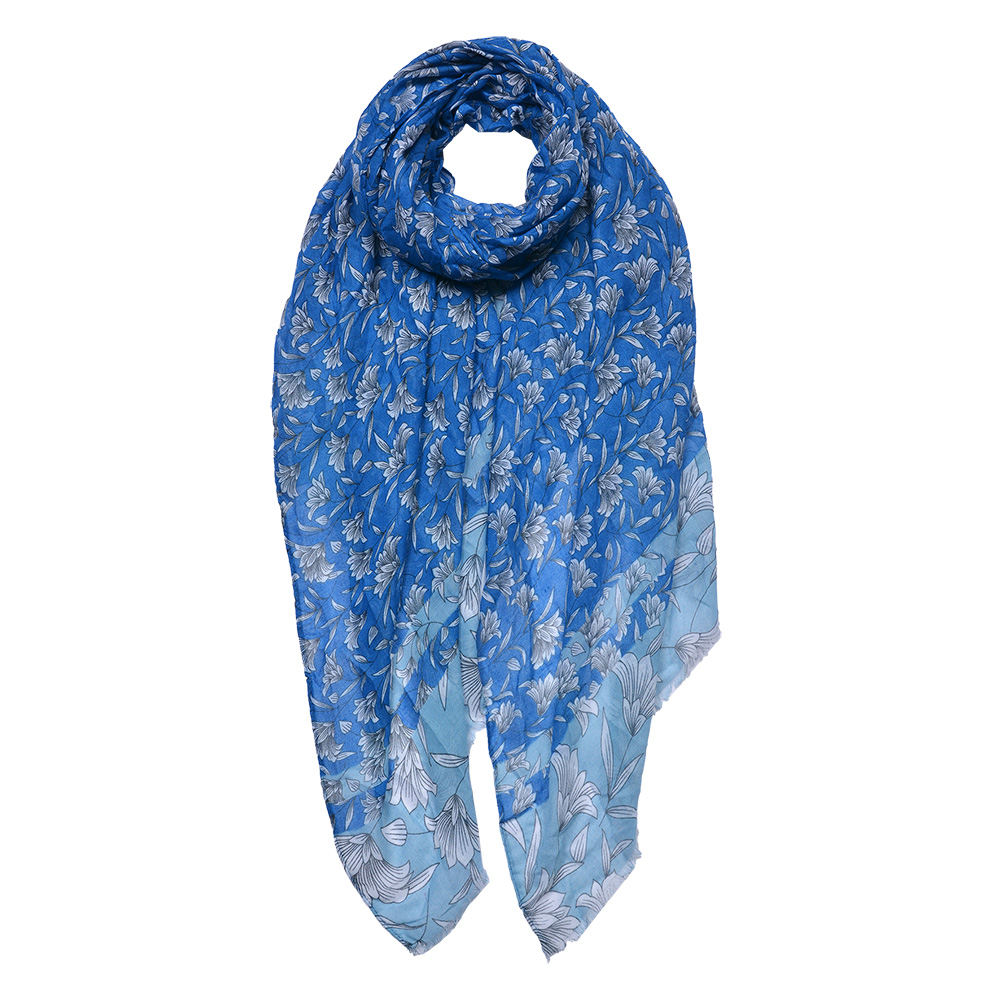 [JZSC0685BL] Sjaal 85x180 cm blauw