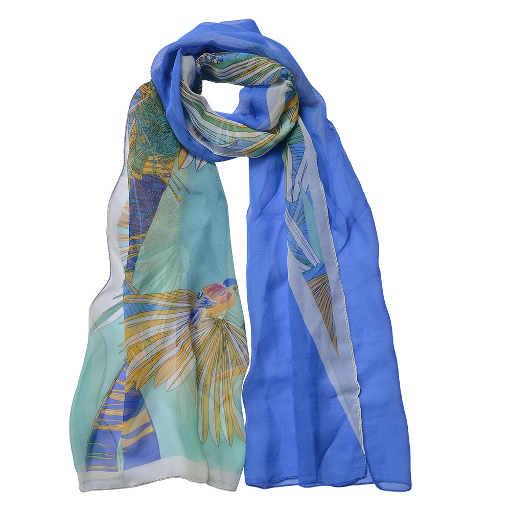 [JZSC0715BL] Sjaal 50x160 cm blauw