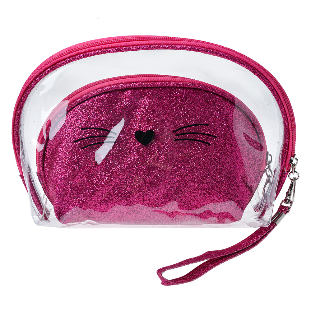 [JZSET0002F] Toiletry Bag Women Pink (set 2) 24x15 / 19x12 cm