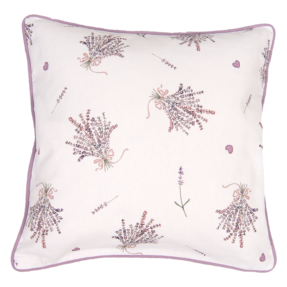 [LAG21] Housse de coussin Violet, Blanc 40x40 cm