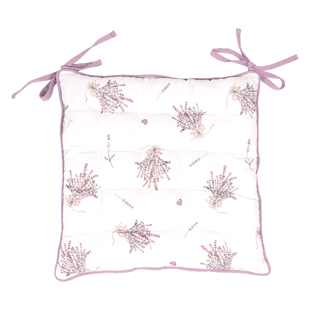 [LAG29] Cuscino Sedia Viola, Bianco 40x40x4 cm