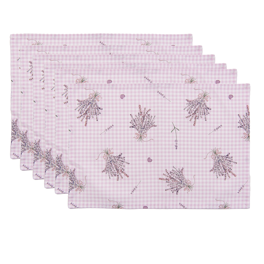 [LAG40] Sets de table (lot de 6) Violet, Blanc 48x33 cm